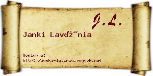 Janki Lavínia névjegykártya